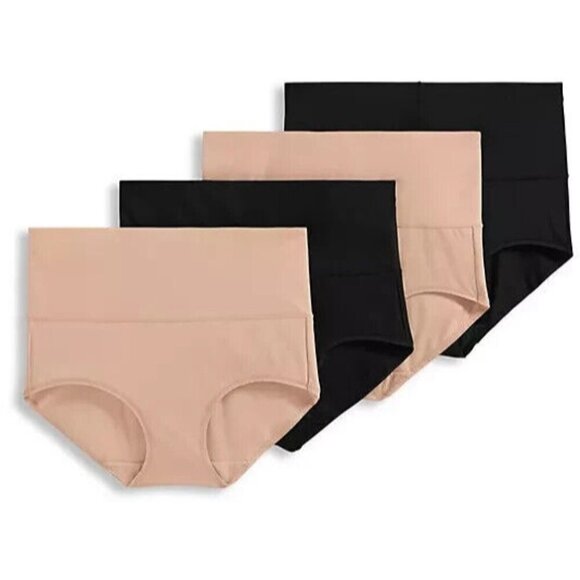 Jockey Set of 4 Smoothing Brief Black/Light XX-Large A596556 - Picture 1 of 1
